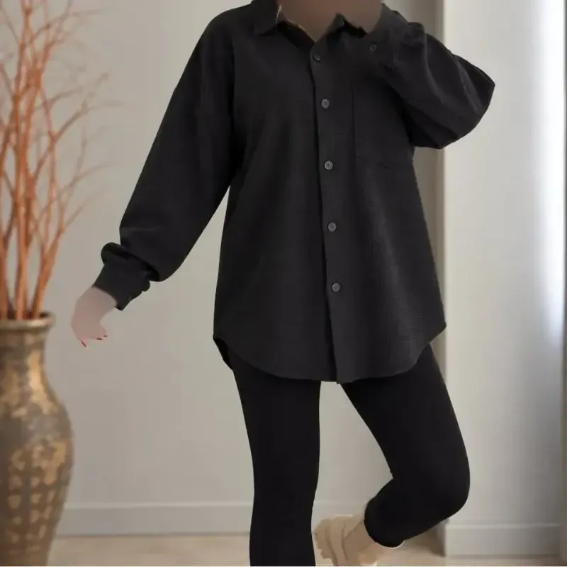 مانتو پاییزه مدل مریدا جنس پارچه بازل حوله ای فری سایز