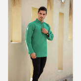 پیراهن مردانه الیاف طبیعی مدل هشت دکمه سبز صابونی سایزبندی 1 تا 5